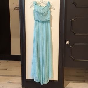 Sherri Hill 52800 Off-The-Shoulder 2 Piece Formal Dress-Aqua